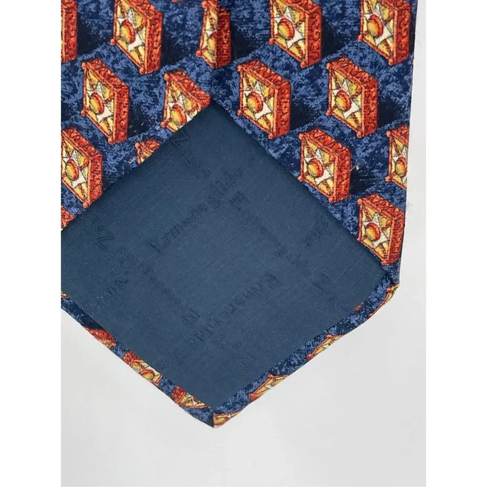 Vintage Ermenegildo Zegna‎ Silk Tie Blue Geometric